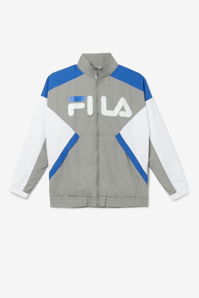 Fila Oliviero Wind Jacket Grey/White/Blue - Mens - 52743YTME